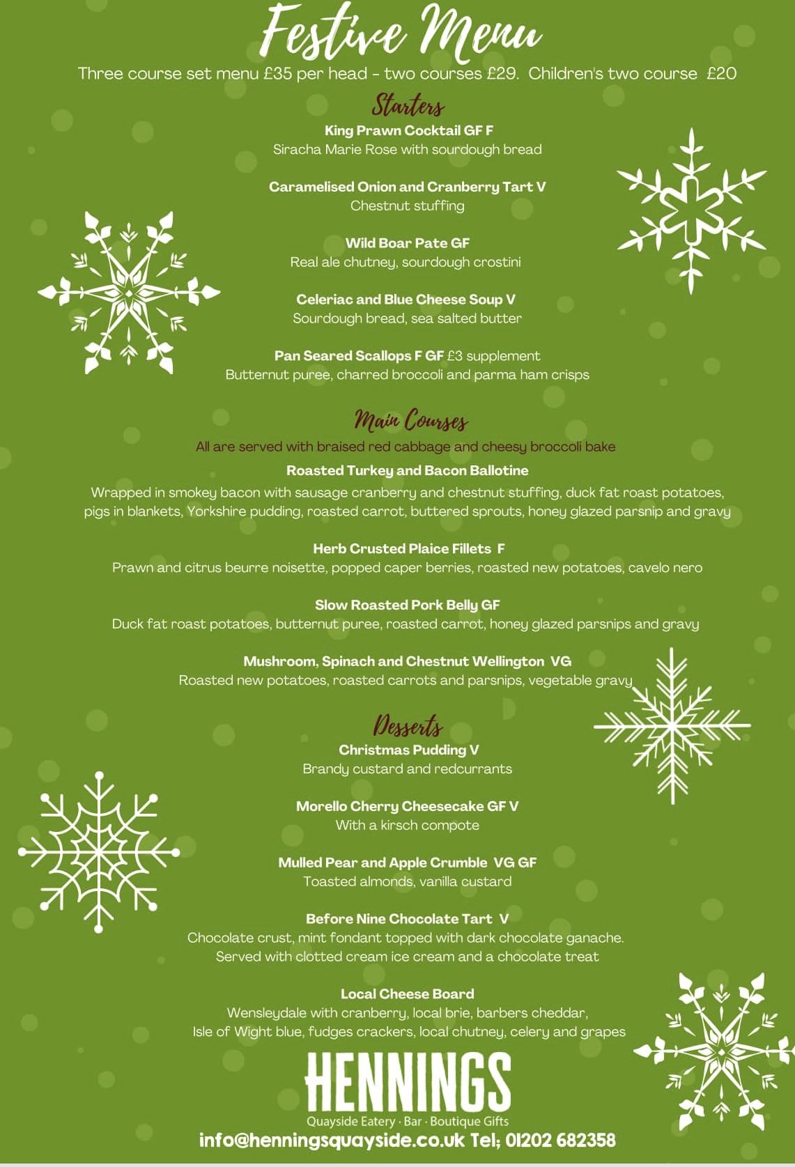 CHRISTMAS LUNCH & DINNER IN Poole