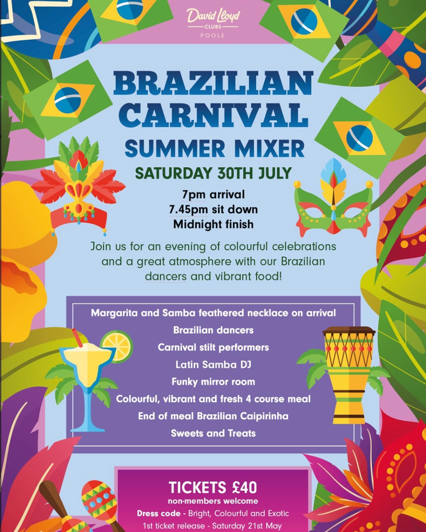 Brazilian Carnival Summer Mixer at David Lloyd